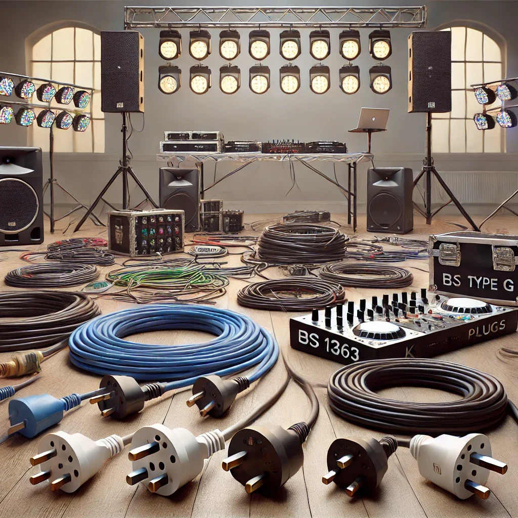 assortment of dj equipment spread out over the floor