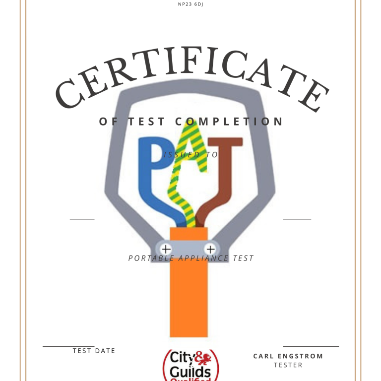 Example of pat test certificate