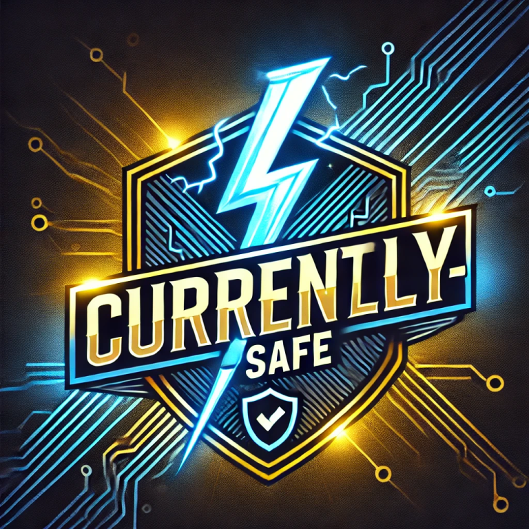 Electric flash logo for Currently safe