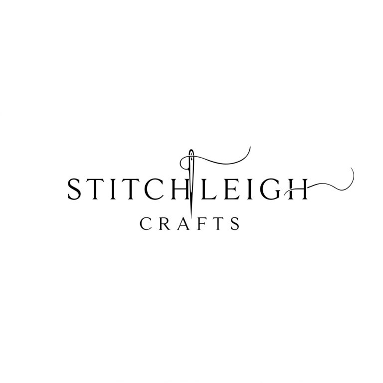 Needle graphic and thread wording Stitch leigh crafts